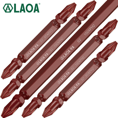 LAOA Ph2 destornillador eléctrico Bit 1pc S2 aleación de acero 65mm/100mm/150mm/200mm/250mm/300mm/mm Bits PH2 doble cabeza ► Foto 1/5