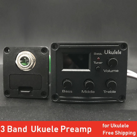 Ukelele Uke Piezo Pickup Preamp de 3 bandas, Mini Guitarra hawaiana, EQ, ecualizador, sistema con pantalla LCD, envío directo ► Foto 1/6