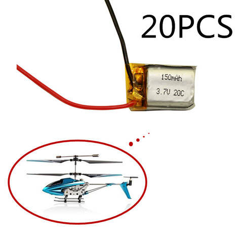 Hobby Hub 3,7 V 150mAh para Syma S107 S107G W25 1S 3,7 V 150mAh li-po batería 3,7 V helicóptero parte 20 piezas ► Foto 1/1