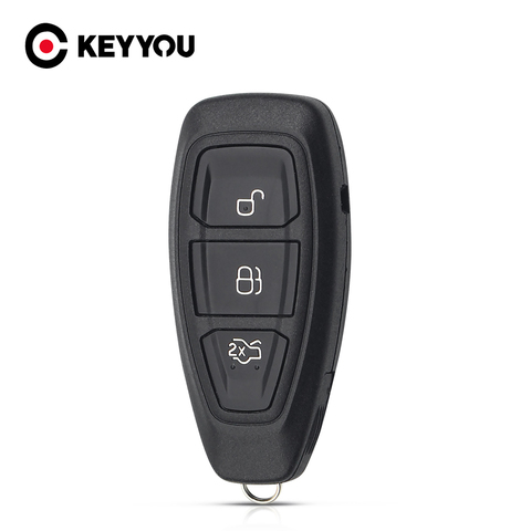 KEYYOU-funda de llave para Ford Focus c-max Mondeo Kuga Fiesta, reemplazo de funda para mando a distancia del coche, hoja HU101, 3 botones ► Foto 1/6