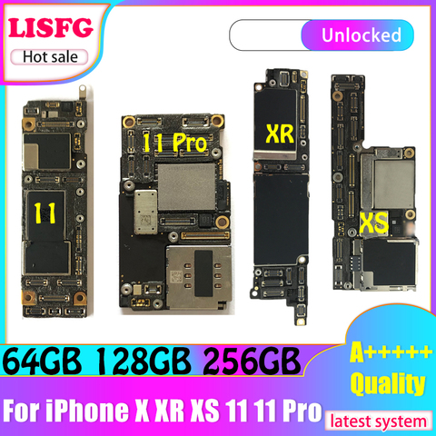 Placa base 100% Original para iPhone X XR XS MAX 11 PRO sin cara ID placa lógica para iPhone 11 Pro max placa base ID gratis ► Foto 1/1