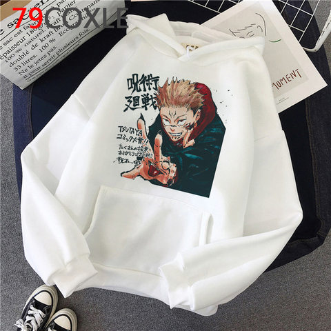 Japoneses nuevos Anime sudaderas con capucha Jujutsu Kaisen gráfico Sudadera con capucha de invierno cálido ropa de calle de dibujos animados Harajuku Yuji Itadori Sudaderas Hombre ► Foto 1/6