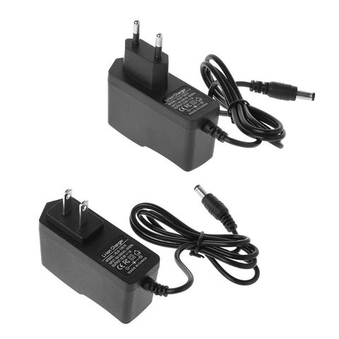 1 Uds nuevo enchufe europeo/estadounidense 12,6 V 1A cargador de batería de litio 18650/Paquete de batería de polímero 100-240V 5,5 MM x 2,1 MM cargador con cable de plomo DC ► Foto 1/6