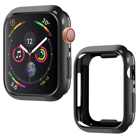 Laforuta carcasa para Apple Watch Series 4 cubierta 44mm 40mm parachoques negro TPU ultrafino Protector caja de reloj para iWatch 4 ► Foto 1/6