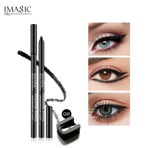 Imagic marca 1 Uds negro impermeable delineador de ojos lápiz de maquillaje belleza herramienta cosmética + 1 lápiz de la PC sacapuntas ► Foto 1/6