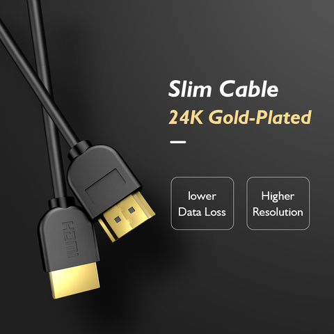 PCER-Cable HDMI Ultra delgado chapado en oro 4K, resolución de 3840x2160P, 1,5 M, 3M, 5M, imagen 3D Ultra HD ► Foto 1/6