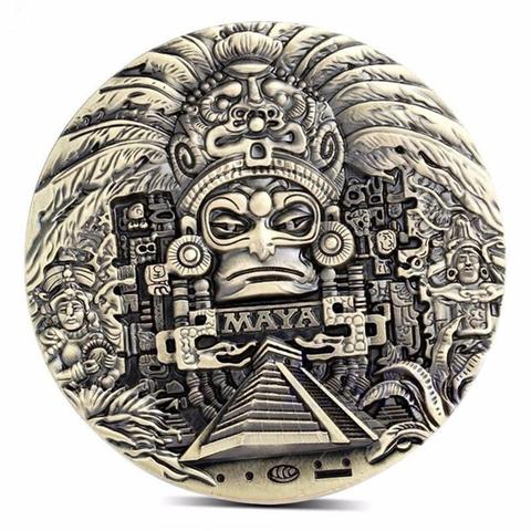 Calendario azteca Maya, recuerdo de Prophecy, colección de arte de monedas conmemorativas, regalo interesante ► Foto 1/3