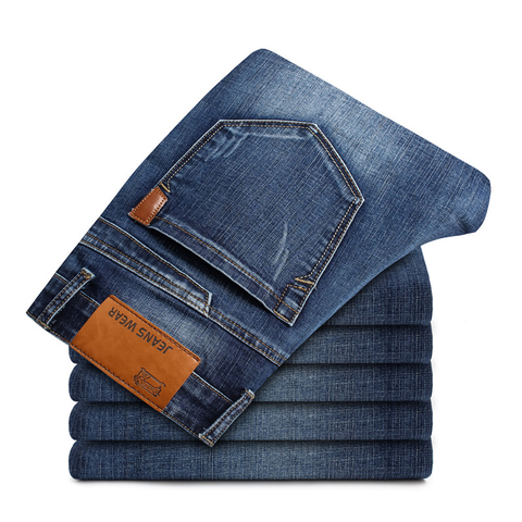 Pantalones vaqueros elásticos para hombre, Jeans informales de estilo clásico a la moda, color negro, azul, pantalones grises de talla grande 40, novedad de 2022 ► Foto 1/6