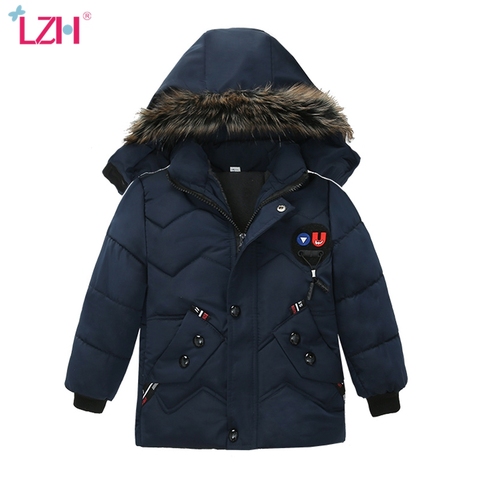 LZH-Chaqueta de invierno para niños, abrigo grueso y cálido con capucha, ropa acolchada de algodón, 3, 4 y 5 años ► Foto 1/6