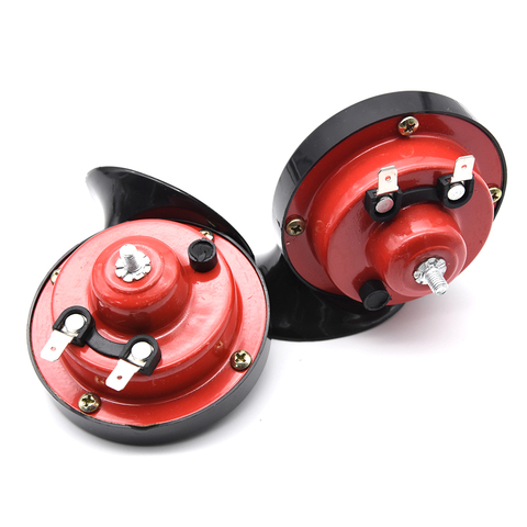 Bocina de coche roja Universal, 120DB, sirena de caracol, 12V, tono Dual, altavoces de señal de sonido ► Foto 1/6