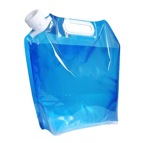 Bolsa de agua portátil para exteriores, contenedor de agua plegable de gran capacidad, para pícnic, barbacoa, camping, 5/10 litros ► Foto 1/6