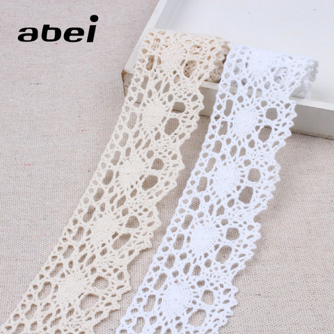 Adorno hecho a mano de encaje de algodón, accesorios de tela de costura, artesanías de boda, 4cm, 5 yardas ► Foto 1/5