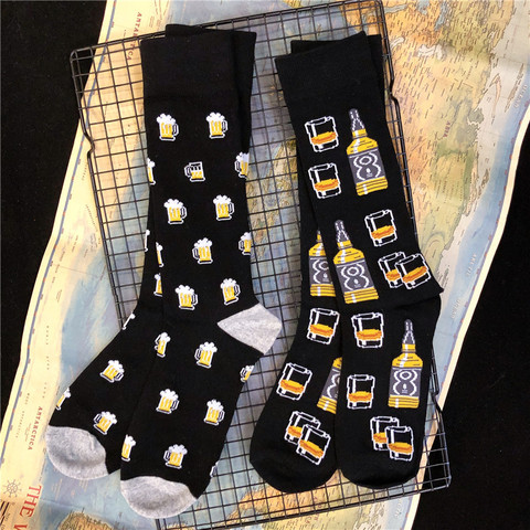 Calcetines casuales para hombre con taza de cerveza