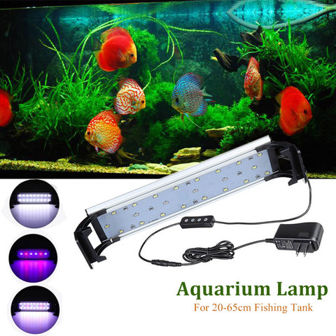 Luz LED para acuario Led iluminación lámpara para acuario 20-65CM ajustable planta acuática lámparas RGB decoración remoto profesional luces ► Foto 1/6