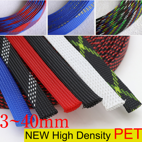 Cable de funda trenzada extensible de PET de alta densidad, 1M, nuevo ajustado, 3 4 6 8 10 12 14 16 18 20 25 30 40mm, protección aislada, bricolaje ► Foto 1/6