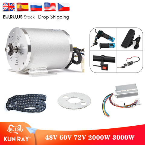 Kit de motor para patineta eléctrica, conjunto de mecanismo eléctrico con controlador 50A y 48V-72V, 2000W, 3000W para carritos de kart o patín ► Foto 1/6