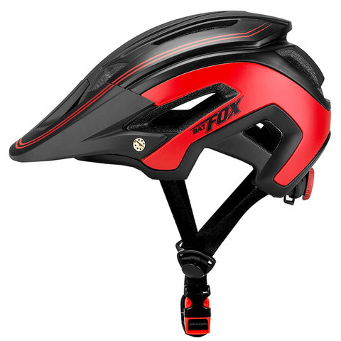 BATFOX-Casco ultraligero para ciclismo, Negro, Rojo, mate, Casco de bicicleta de carretera, MTB ► Foto 1/6