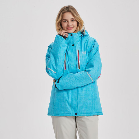 Chaqueta de esquí para mujer, impermeable, a prueba de viento, transpirable, muy cálidas, abrigo de nieve para mujer, 30 grados, esquí y snowboard ► Foto 1/6