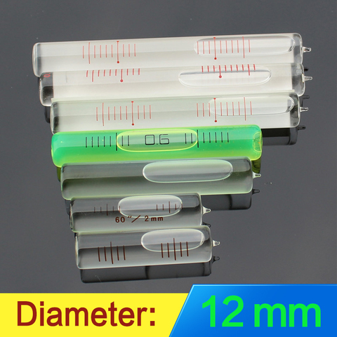 Nivel de burbuja horizontal, tubo de vidrio de alta precisión, varias opciones, 12mm de diámetro ► Foto 1/6