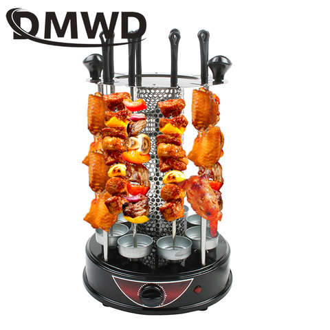 DMWD-parrilla eléctrica rotativa automática sin humo, horno de barbacoa, asador de Kebab, máquina de rotación, 8 pinchos de cordero, 220V, UE ► Foto 1/6