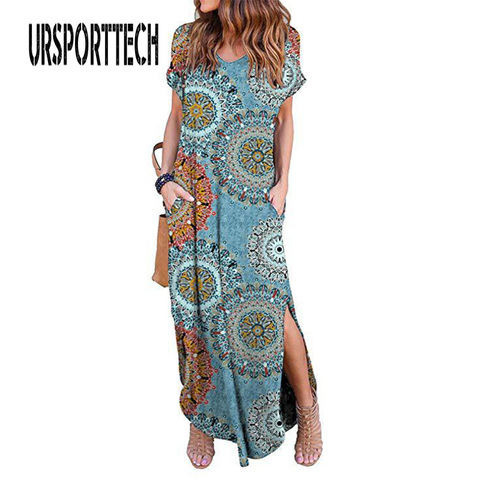 Vestido Sexy de Mujer talla grande 5XL verano 2022 Casual de manga corta Floral Maxi vestido para mujer vestido largo envío gratis señora vestidos ► Foto 1/6