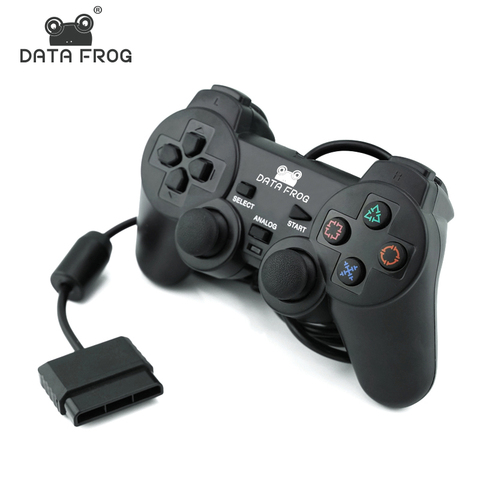 Los datos de la rana cable Gamepad para Sony PS2 vibración Doble controlador Gamedpas Joystick para PlayStation 2 ► Foto 1/6