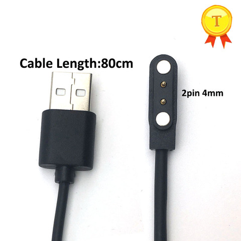 Cable de carga magnética de alta calidad para pulsera de reloj inteligente L8, L9, L5, L11, iwo26, 2 pines, 4mm, cargador de energía negro, Cables de datos ► Foto 1/6