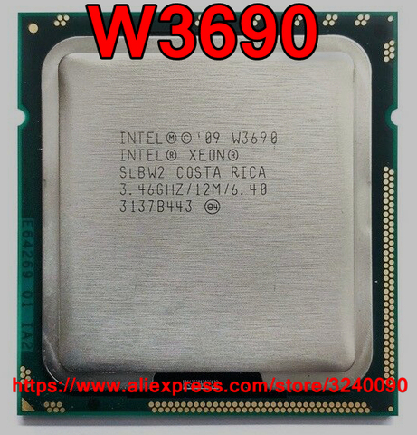 Original Intel Xeon W3690 3,4 GHz Six-Core 12-Hilo de procesador de CPU 12M 130W LGA 1366 envío gratis rápido envío ► Foto 1/1