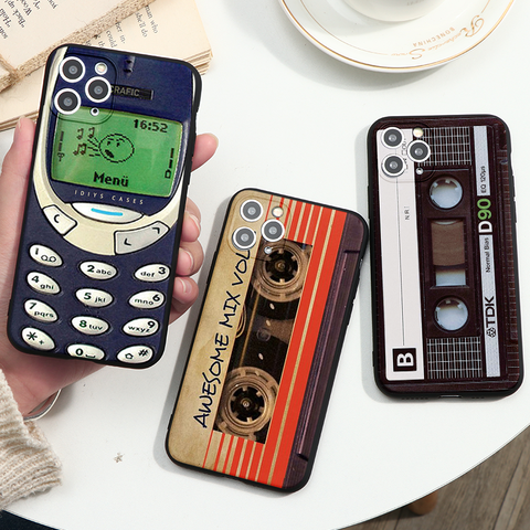 Vintage Cassette de cinta retro caso para Samsung S21 S20 FE Nota 20 Ultra 10 8 9 S10 S9 S8 A6 más A7 A8 A9 A5 2022 2017 S10e cubierta ► Foto 1/6