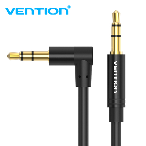 Vention Jack-Cable de Audio macho a macho, 3,5mm, 90 grados, ángulo recto, AUX, para auriculares de coche, Cable MP3/4 Aux ► Foto 1/6