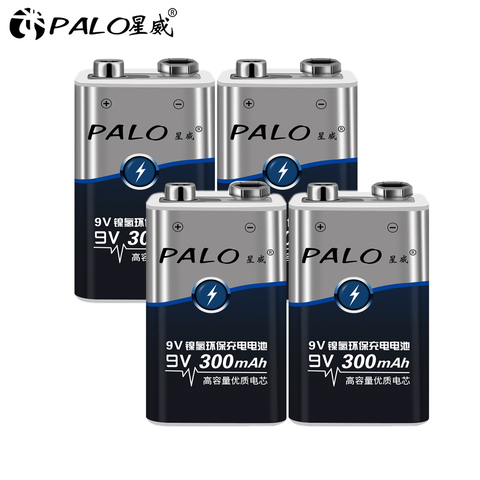 Bajo Precio y alta calidad, 4 piezas 6LR61 6F22 006 p 9 V nimh 300 mah batería recargable para instrumentos o paquetes de baterías ► Foto 1/6