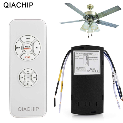 Kit de Control remoto de la lámpara del ventilador del techo Universal QIACHIP AC 110-240 V interruptor de Control de sincronización transmisor de velocidad del viento ajustado receptor ► Foto 1/6