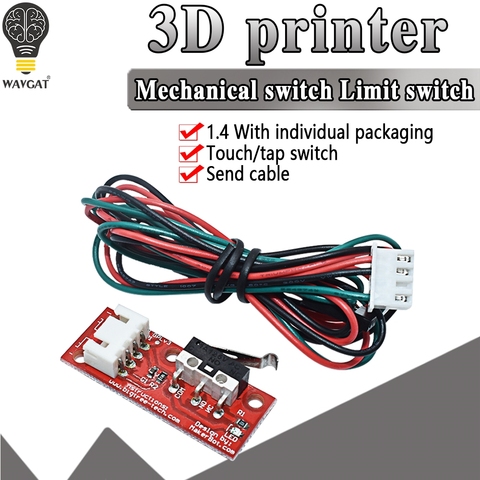 Interruptor de final de carrera para Arduino, interruptor de límite de parada Final + Cable, Endstop mecánico de alta calidad para rampas de impresora 3D 1,4 ► Foto 1/6