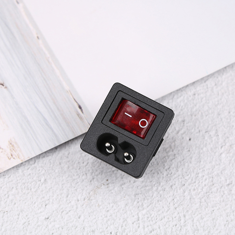 Interruptor basculante con fusible rojo, entrada de alimentación, interruptor, conector, enchufe, gran oferta ► Foto 1/6