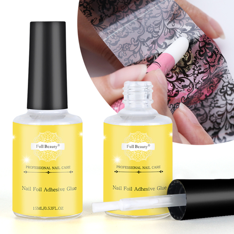 Pegamento para uñas Full Beauty de 15ml, adhesivo de lámina de transferencia, papel adhesivo para uñas, Gel de esmalte, papel estrellado, láminas de impresión, envolturas para manicura SA947 ► Foto 1/6