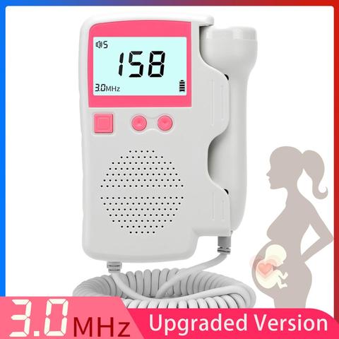 Monitor de ritmo cardíaco Fetal Doppler actualizado de 3,0 MHz, Detector de ritmo cardíaco con sonido Fetal para bebés embarazadas en casa, pantalla LCD sin radiación ► Foto 1/6