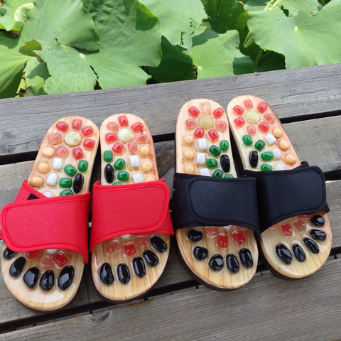 Zapatillas de masaje de piedra Natural para pies, cuidado de reflexología, activación de la sangre, acupuntura ► Foto 1/6