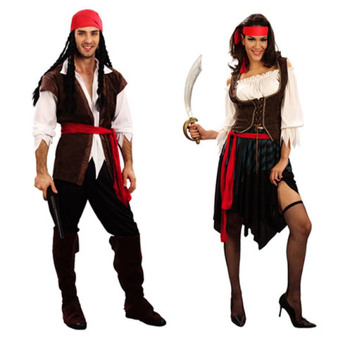 Umorden traje de fiesta de Halloween de Carnaval capitán disfraces de pirata disfraces para adultos Cosplay vestido para los hombres y las mujeres parejas ► Foto 1/6