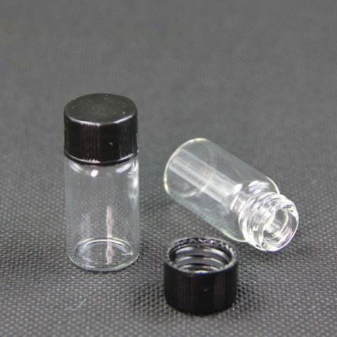 Botellas de medicina pequeñas de vidrio ámbar transparente, viales de muestra marrones, contenedores de reactivo de polvo de laboratorio, tapas de tornillo, 3ml/5ml, 5 uds. ► Foto 1/6