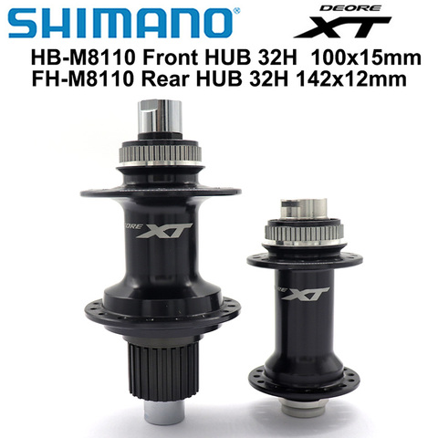 SHIMANO-cubo de bicicleta DEORE XT M8110 FH BH M8100, Shimano, 12s HUB, 32H, cerradura central, 142x12mm, 100x15mm, MICRO SPLINE Hub E-THRU, eje de bicicleta 12s ► Foto 1/3