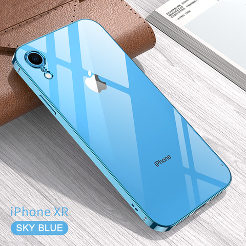 Funda cuadrada antigolpes para iPhone XS, XR, 11 Pro, Max 12, MIni, transparente, delgada, protección de lujo ► Foto 1/6