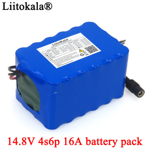 Liitokala-Paquete de batería de li-iom, calentador para lámpara de pesca nocturna, baterías amplificadoras de minero con BMS, 14,8 V, 12Ah, 4s6p, 18650 ► Foto 1/5