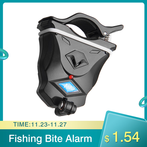 Alarma de mordedura de Pesca electrónico con luces LED de sonido, alarma de mordedura de pescado, Zumbador, sirena fuerte, indicador de noche diurna, novedad ► Foto 1/6