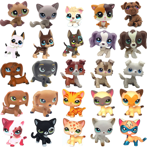 LPS CAT-figuras de colección de perro salchicha, perro salchicha, collie spaniel, Gran Danés, soportes para juguetes ► Foto 1/6