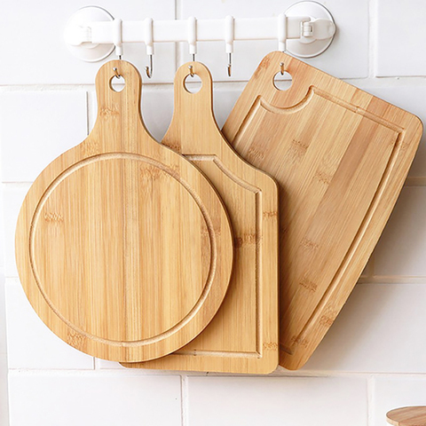 Placa de madera para picar fruta, Pizza, pan, con mango, tabla de cortar, 3 estilos, cocina, hogar, 1 Uds. ► Foto 1/1