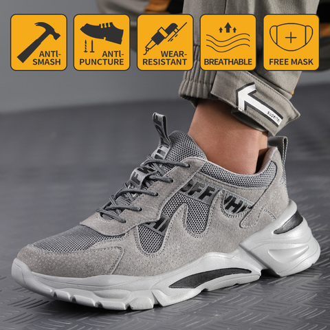 Zapatos de seguridad indestructibles, calzado de trabajo a prueba de perforaciones, resistente al desgaste, ligero y flexible ► Foto 1/6