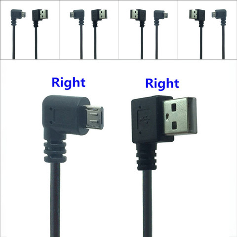 Micro USB Cable USB 90 grados ángulo recto sincronización de datos y carga USB tipo A Micro USB izquierda Extender plomo 0,2 m para teléfono samsung ► Foto 1/6