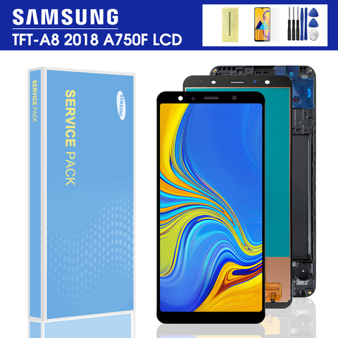 Pantalla LCD A750F para móvil, pieza de repuesto para ensamblaje de pantalla táctil de 6,0 pulgadas, para Samsung Galaxy A7, 2022, A750, SM-A750F ► Foto 1/6