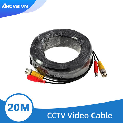 Cable siamés de alimentación de vídeo BNC para cámara de vigilancia CCTV, accesorios, Kit DVR, 65 pies (20m) ► Foto 1/5