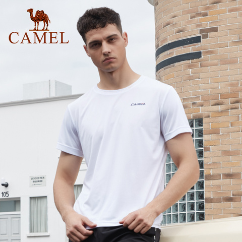 CAMEL hombres mujeres camiseta para el aire libre de manga corta Casual verano suave transpirable correr deportes de senderismo camisa o-cuello Tops S-2XL ► Foto 1/6